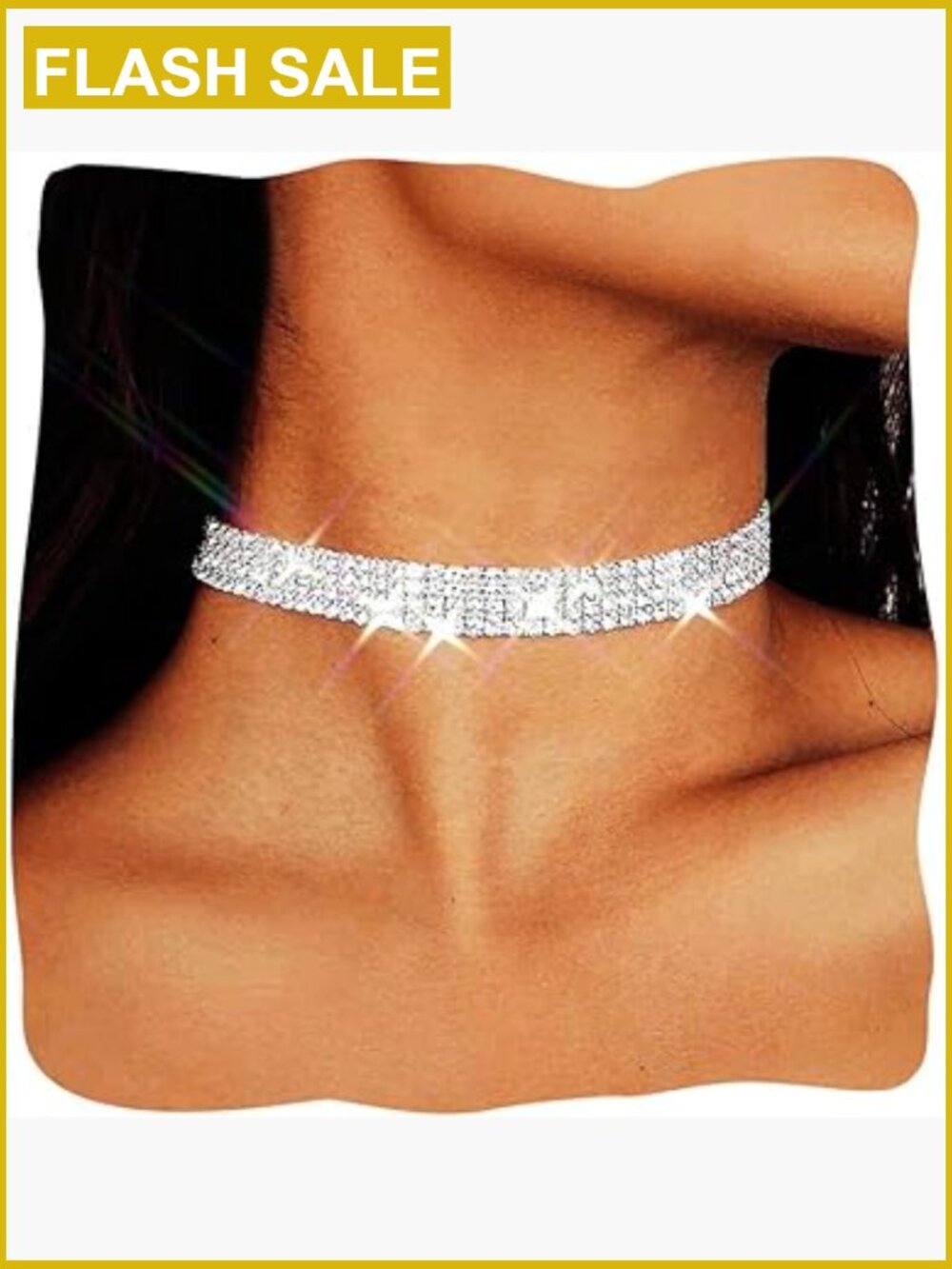 Cubic Zirconia 4 Row Choker Necklace for Women